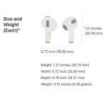 ⁦Apple AirPods 3 Genaration Ecouteurs Bluetooth Sans Fil 100% Wireless Blanc iOS⁩ - الصورة ⁦7⁩