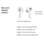 ⁦Apple AirPods 3 Genaration Ecouteurs Bluetooth Sans Fil 100% Wireless Blanc iOS⁩ - الصورة ⁦8⁩