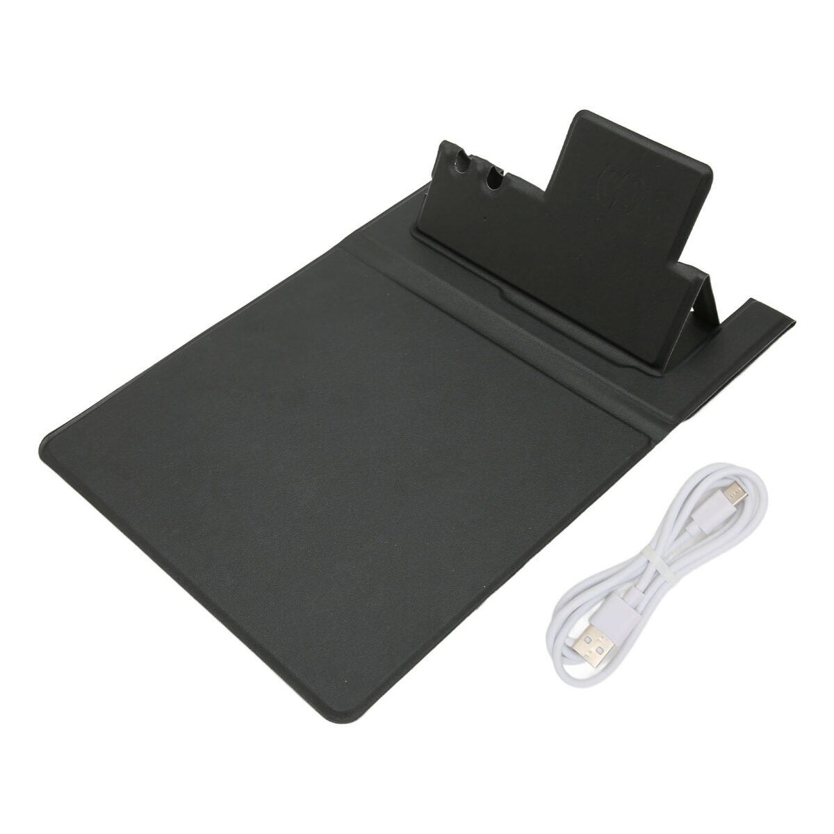 ⁦Chargeur sans fil 5 en 1 pliable 15 W, tapis de souris avec porte-crayon et support de téléphone pour le bureau⁩ - الصورة ⁦3⁩