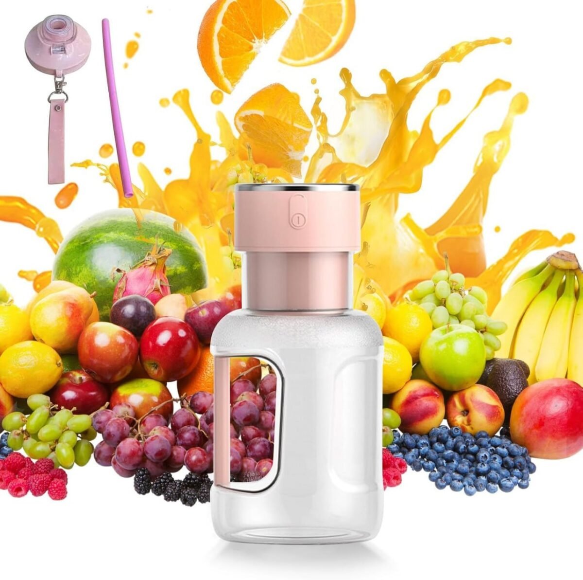 ⁦Mixeurs portables, centrifugeuses, centrifugeuses rechargeables pour fruits et légumes, centrifugeuses, centrifugeuses faciles à nettoyer pour fruits et légumes. Offres Prime Of Day.⁩ - الصورة ⁦2⁩