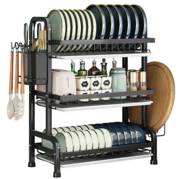Filles égouttoir T1 en acier inoxydable, stockage de la vaisselle domestique, stockage de la vaisselle verte, dessus à trois canapés, lavage de la vaisselle, nouveau